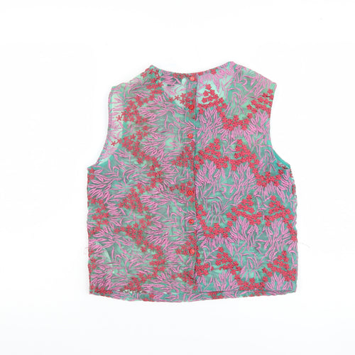 Topshop Women's Multicoloured Floral Blouse UK 10