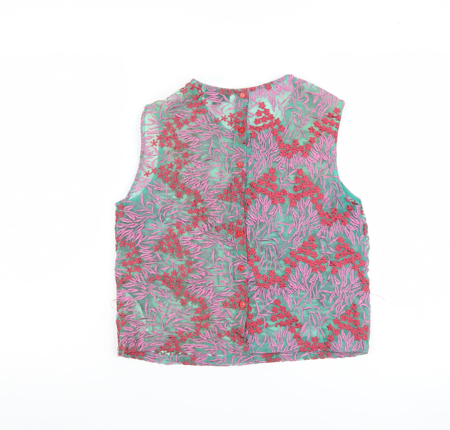 Topshop Women's Multicoloured Floral Blouse UK 10