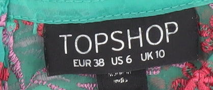 Topshop Women's Multicoloured Floral Blouse UK 10