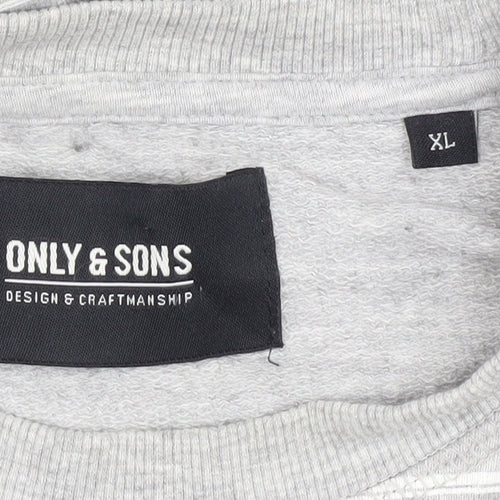 ONLY & SONS Grey XL Geometric Sweatshirt Men