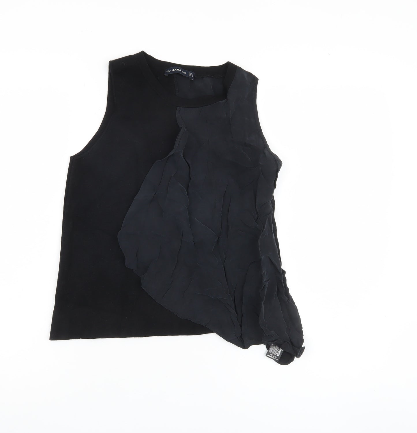 Zara Women Black Tank Top, S, Autumn Knit Casual