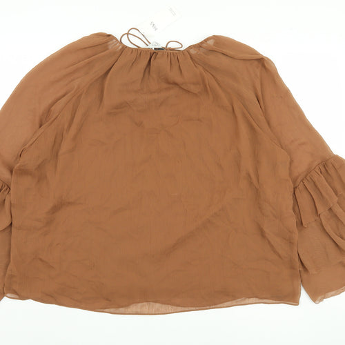 Marks and Spencer Women's Brown Long Sleeve Blouse