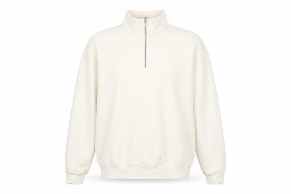 Front view of Zara Men's Ivory Pullover Sweatshirt L