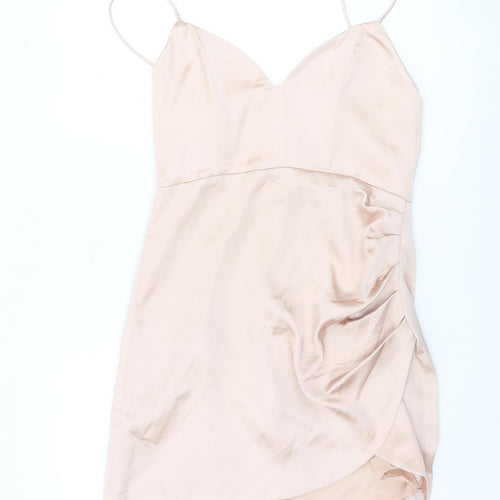 Zara Women's Beige Short Slip Dress - Size 12