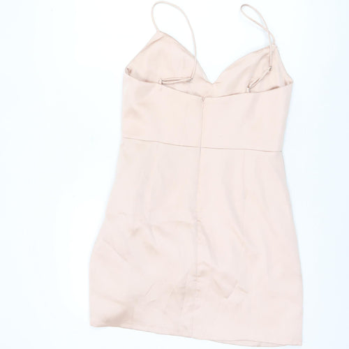 Zara Women's Beige Short Slip Dress - Size 12