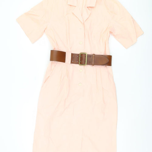 Next Women's Pink Belted Shirt Dress, Size 8, Casual Wear