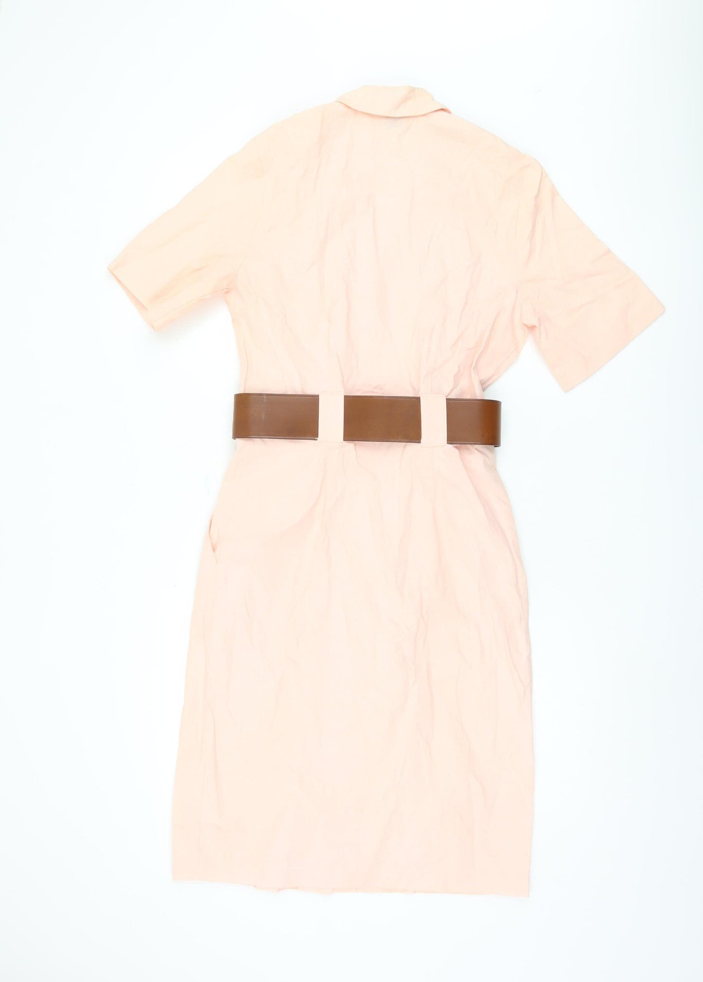 Next Women's Pink Belted Shirt Dress, Size 8, Casual Wear