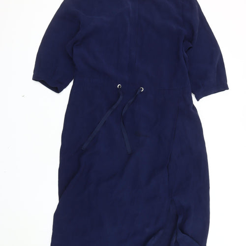Oliver Bonas Women's Blue Collared Shirt Dress Size 8