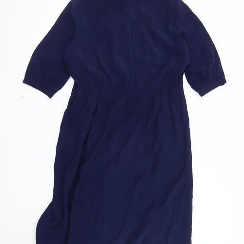 Oliver Bonas Women's Blue Collared Shirt Dress Size 8