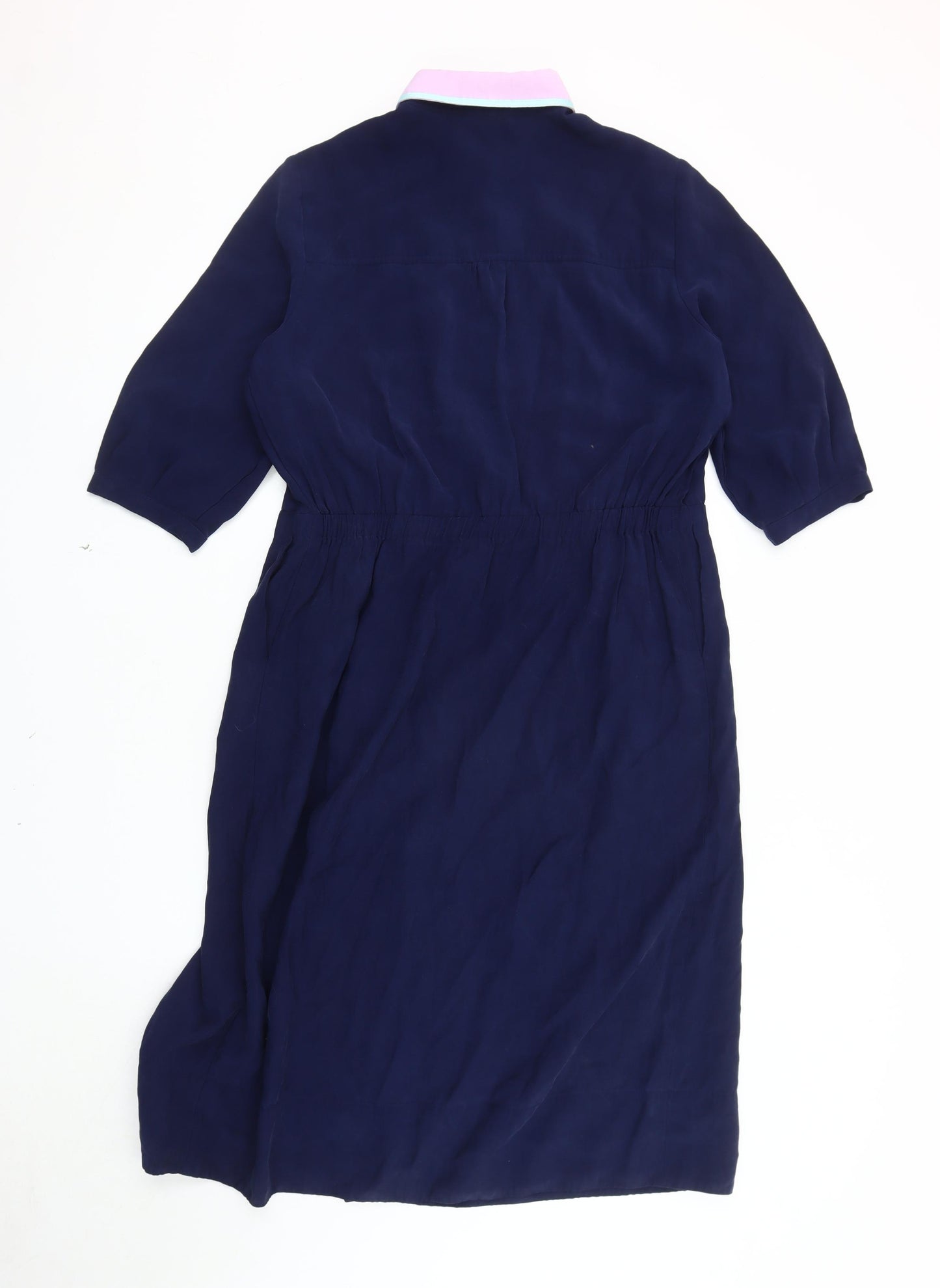 Oliver Bonas Women's Blue Collared Shirt Dress Size 8