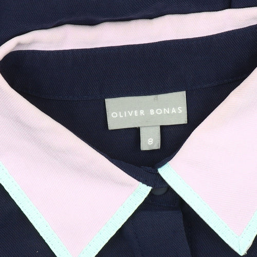 Oliver Bonas Women's Blue Collared Shirt Dress Size 8