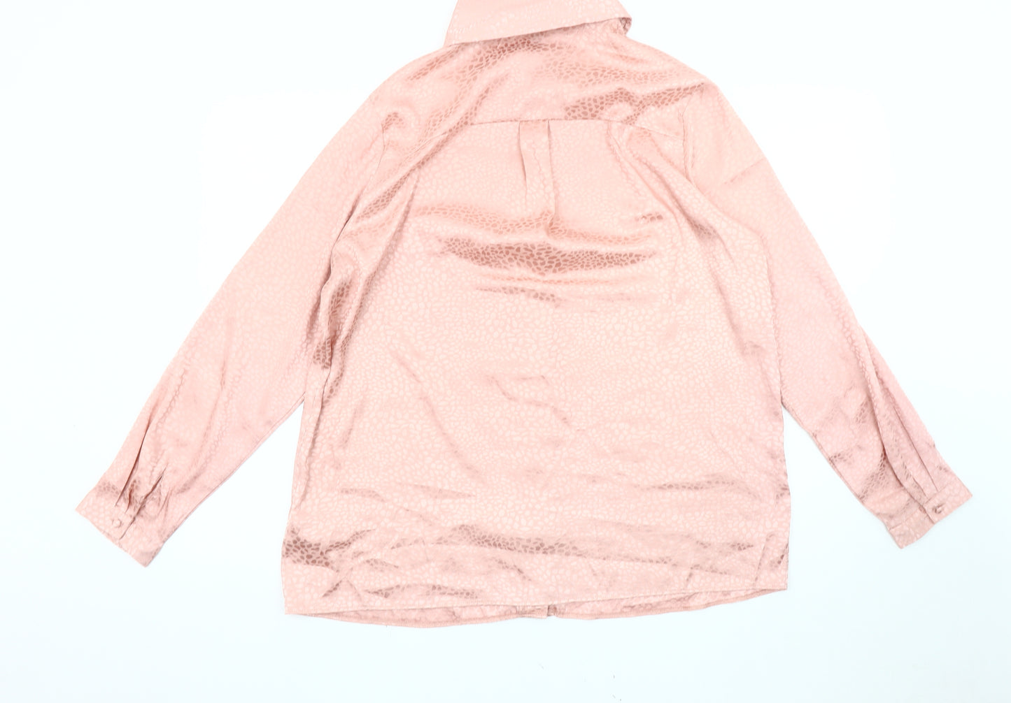 Lipsy Women's Pink Animal Print Collared Blouse