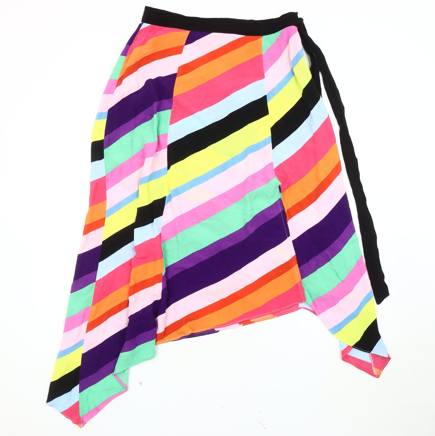 Topshop Women's Multicoloured Asymmetric Skirt Size 10