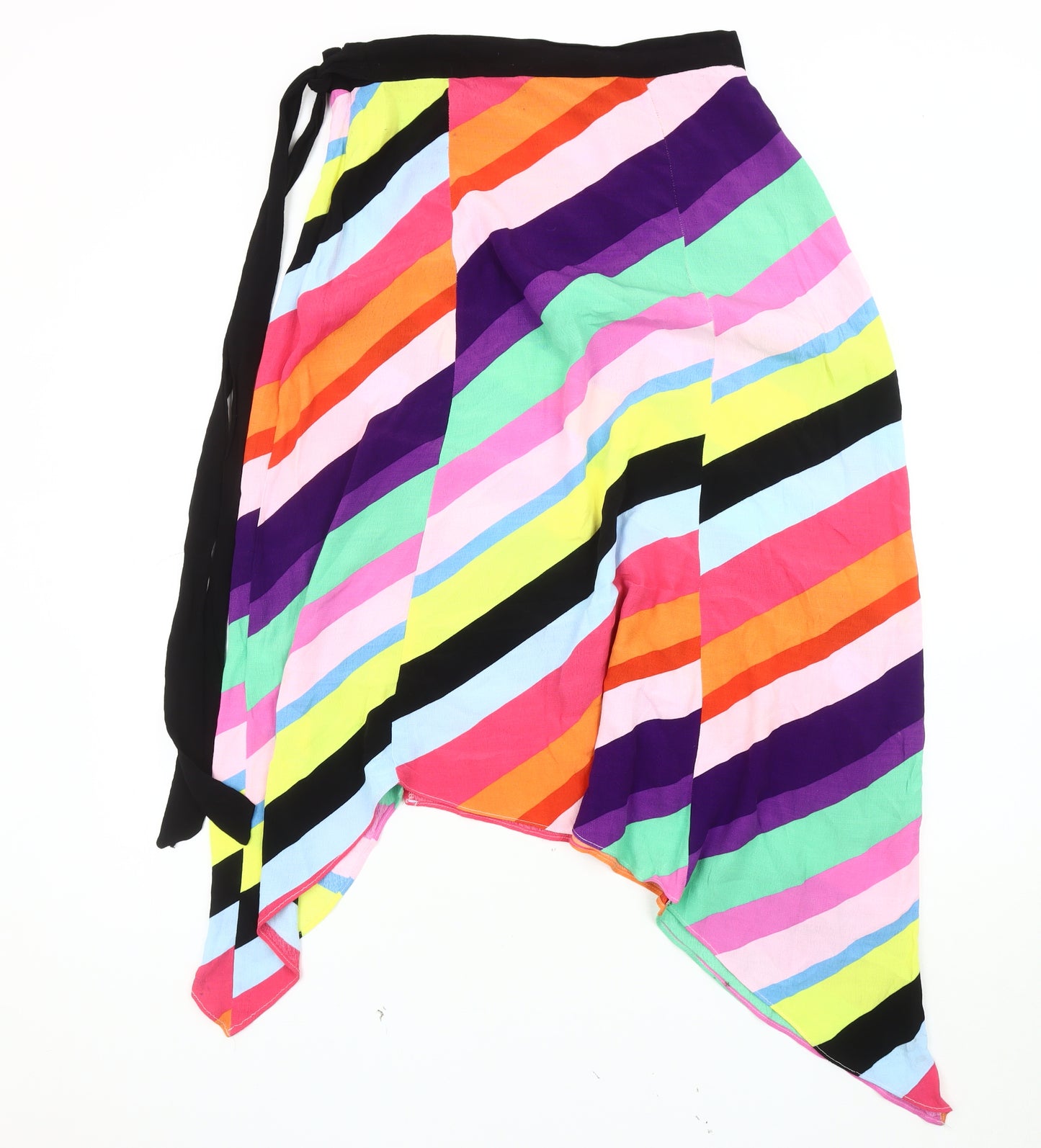 Topshop Women's Multicoloured Asymmetric Skirt Size 10