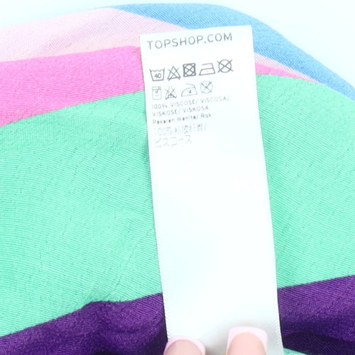 Topshop Women's Multicoloured Asymmetric Skirt Size 10