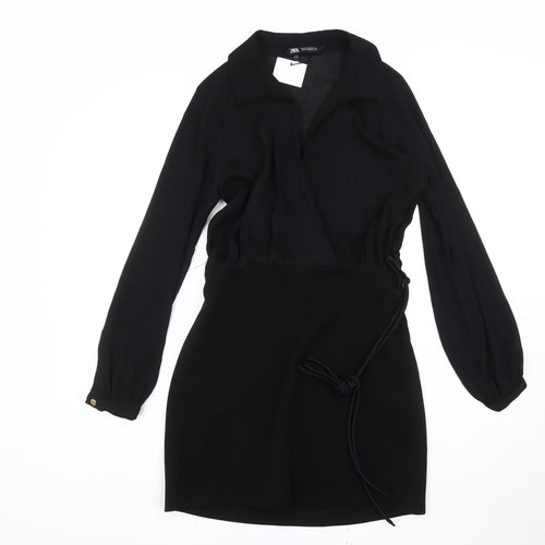 Zara Women's Black Wrap Dress, Size S, Casual/Workwear