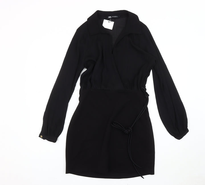 Zara Women's Black Wrap Dress, Size S, Casual/Workwear