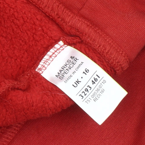 Marks and Spencer Women's Red Hooded Coat Size 16