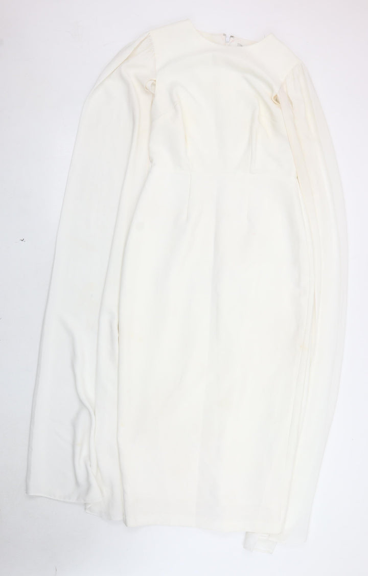River Island Women Ivory Long Sleeve Dress Size 8
