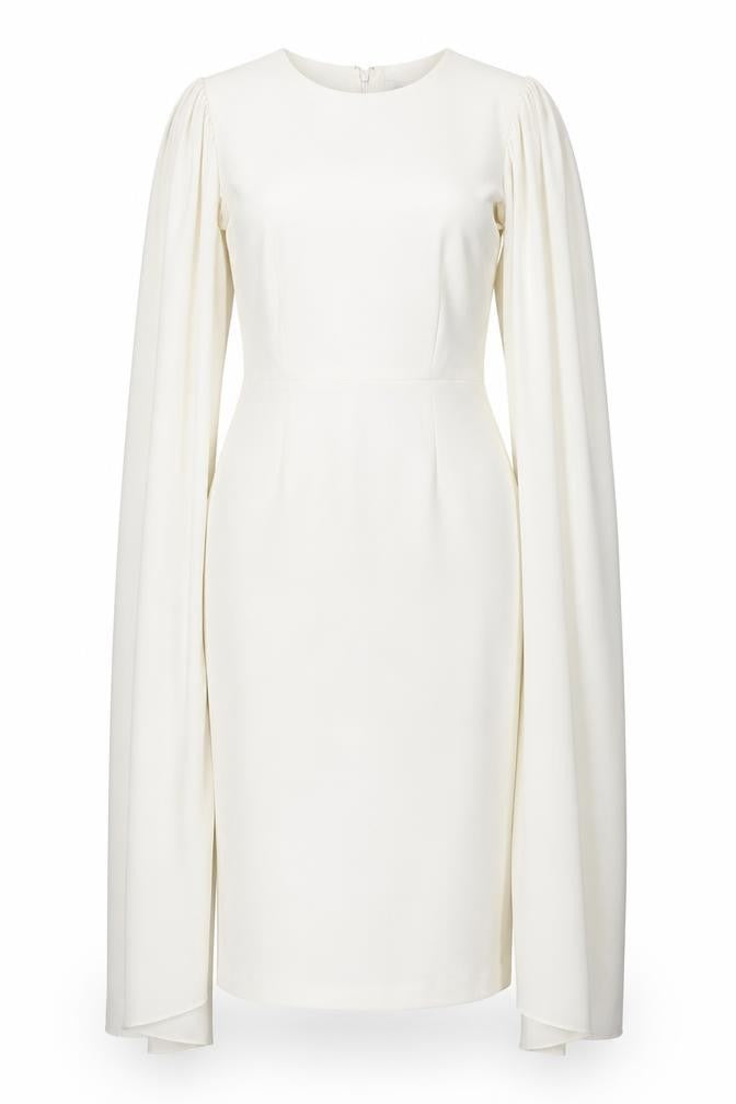 Front view of River Island Women Ivory Long Sleeve Dress, size 8