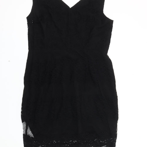 Next Women's Black Lace Sheath Dress Size 16 Party