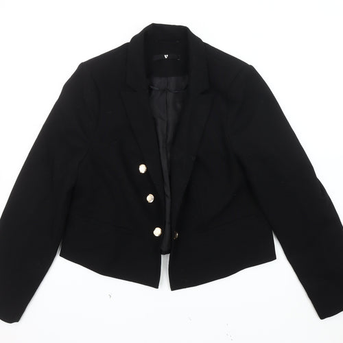 Very Women's Black Cropped Blazer Size 14
