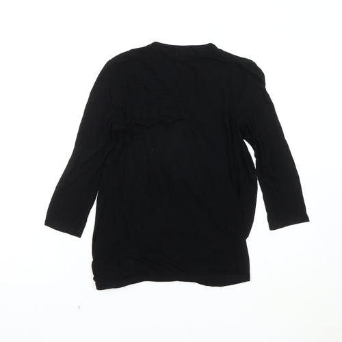 Old Navy Women's Black Wrap Top, Size S, Rayon, Long Sleeve