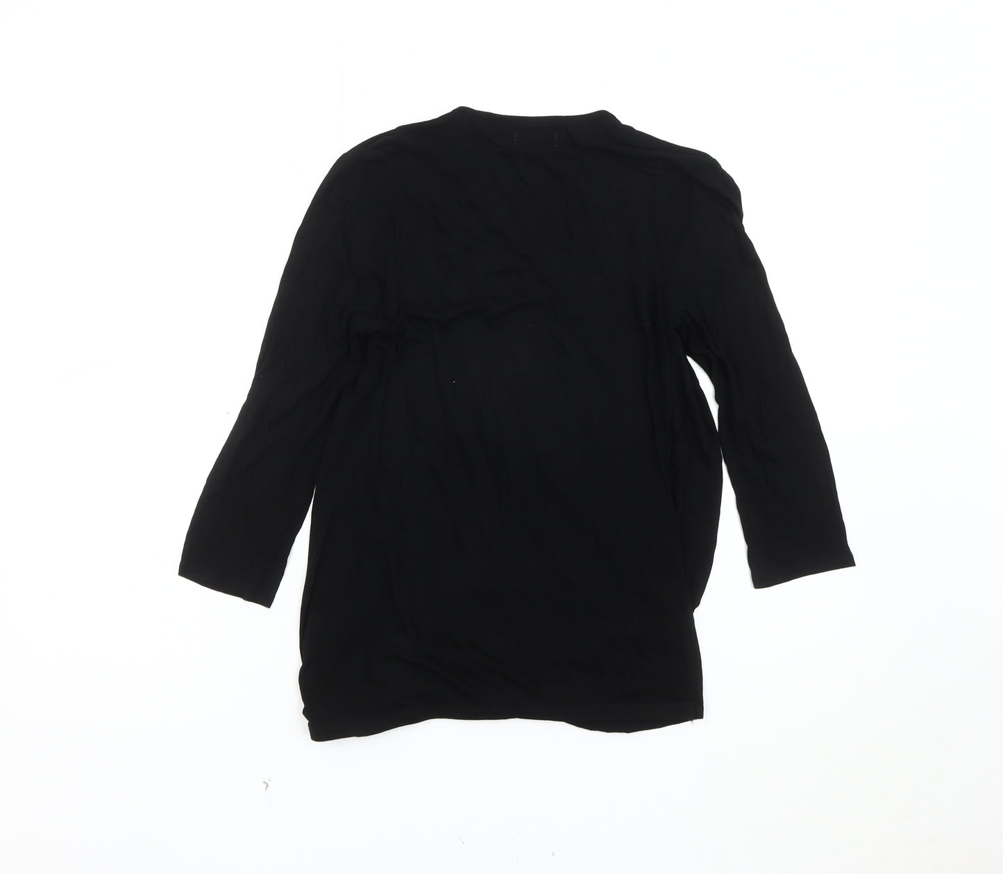 Old Navy Women's Black Wrap Top, Size S, Rayon, Long Sleeve