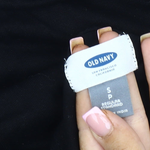 Old Navy Women's Black Wrap Top, Size S, Rayon, Long Sleeve