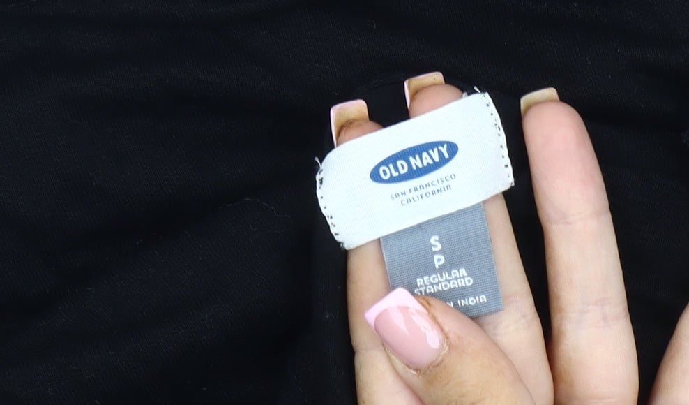 Old Navy Women's Black Wrap Top, Size S, Rayon, Long Sleeve