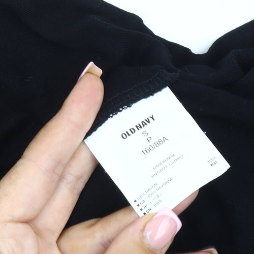 Old Navy Women's Black Wrap Top, Size S, Rayon, Long Sleeve