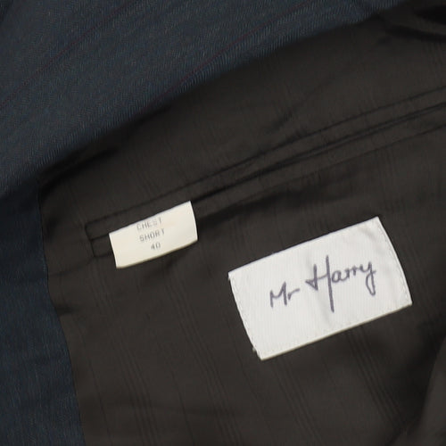 Mr Harry Men's Blue Double-Breasted Blazer, 40 Short