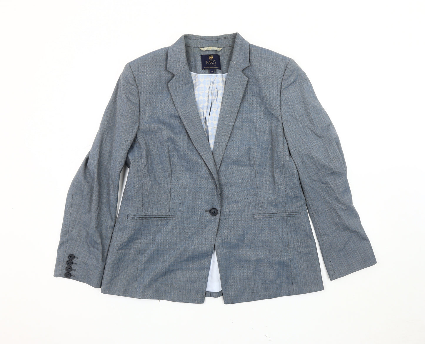 Marks and Spencer Grey Women's Blazer Size 14