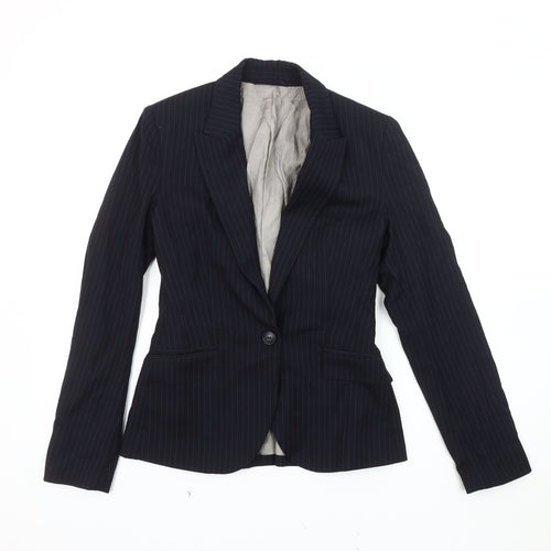 Mango Women's Black Pinstripe Blazer Size 8