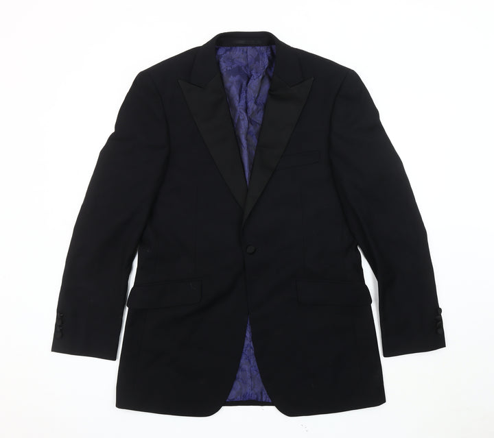 Ventuno 21 Men's Black Blazer, Size 38, Regular Fit