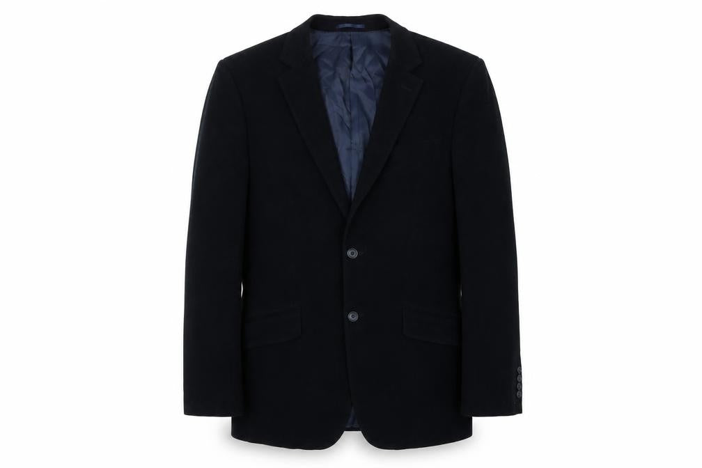 Front view of Emmetex Men's Black Jacket 42R, Single-Breasted Formal