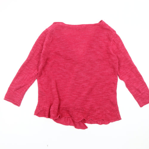 White Stuff Women's Pink Cardigan, Size 8, Linen Blend