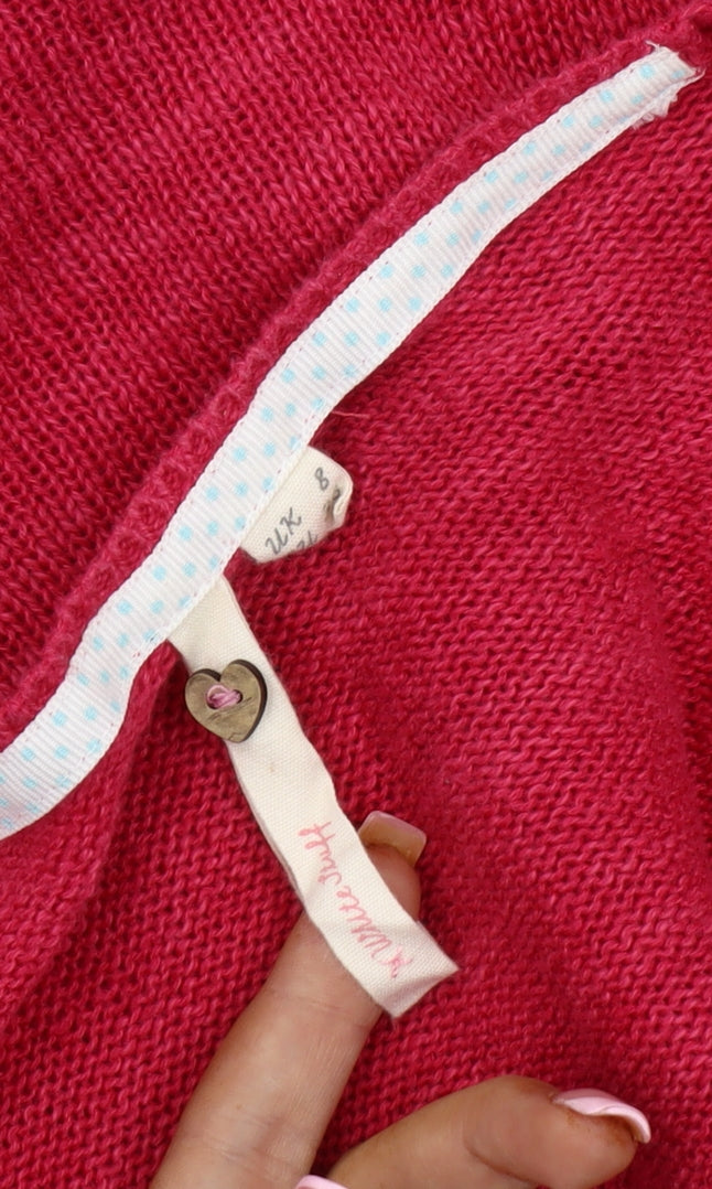 White Stuff Women's Pink Cardigan, Size 8, Linen Blend