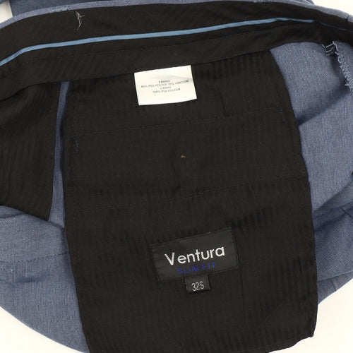 Ventura Men's Slim Fit Blue Trousers, 32S - Business Casual