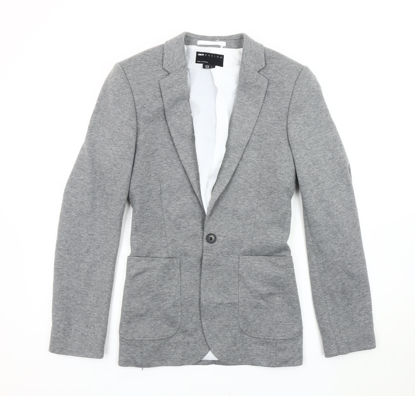 ASOS DESIGN Men's Grey Blazer, Size 32, Casual Jacket
