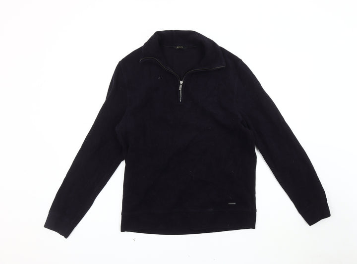 Massimo Dutti Black Cotton Unisex Sweatshirt M