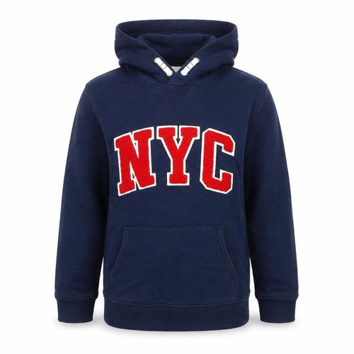 L.O.G.G. Boys Blue Hoodie NYC Logo Pullover 11-12 Years