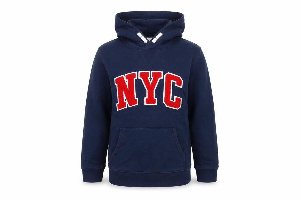 L.O.G.G. Boys Blue Hoodie NYC Logo Pullover 11-12 Years