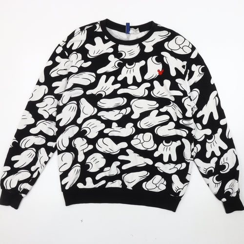 H&M Unisex Disney Black Graphic Sweatshirt, Size 12