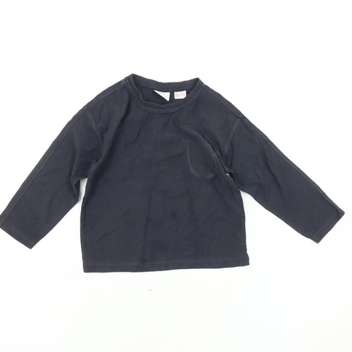 Zara Unisex Black Long Sleeve T-Shirt 18-24 Months
