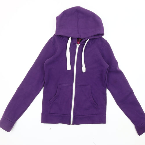 Miss 21 Women's Purple XS Basic Hooded Jacket