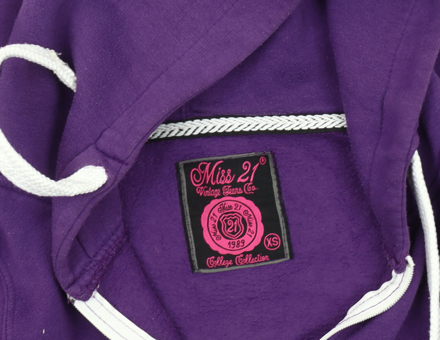 Miss 21 Women's Purple XS Basic Hooded Jacket