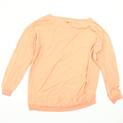 Adidas Women's Orange Logo Sweatshirt, Size L, Relaxed Fit
