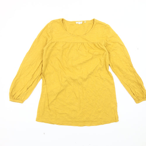 Fat Face Women's Yellow Blouse UK 8, Long Sleeve, Cotton/Linen