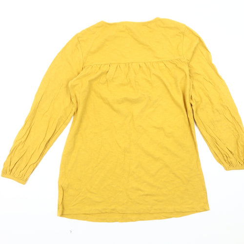Fat Face Women's Yellow Blouse UK 8, Long Sleeve, Cotton/Linen